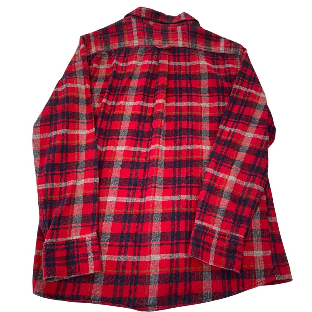Eddie Bauer Mens Red Plaid Flannel Button Up Shirt Size Medium 100% Cotton - Picture 3 of 6